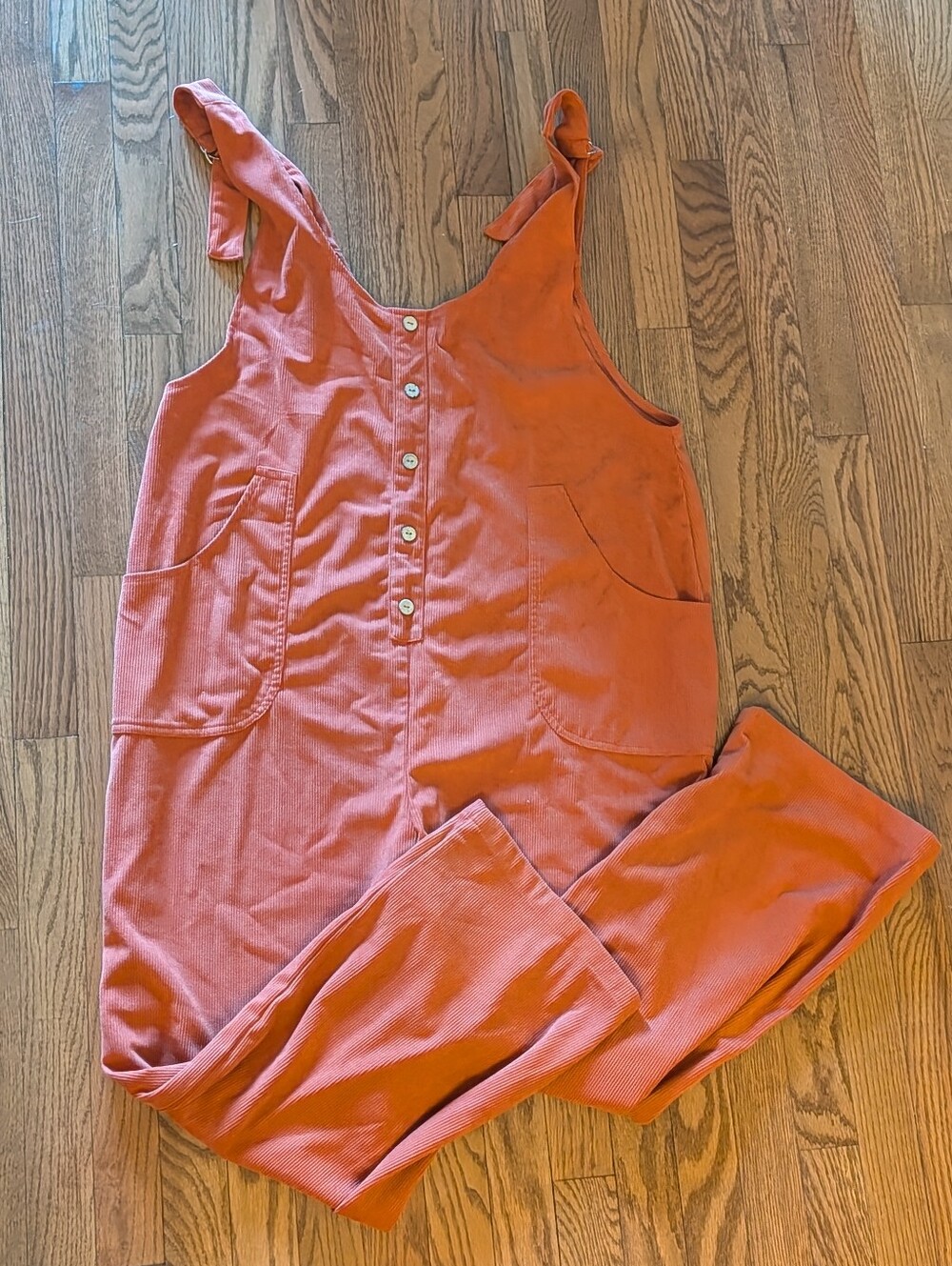 Women’s Rust Button-Front  Romper